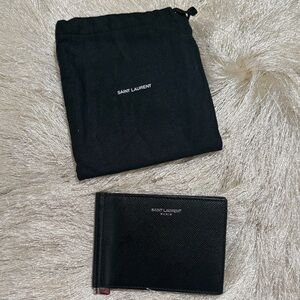 Saint Laurent Black Textured Leather Wallet